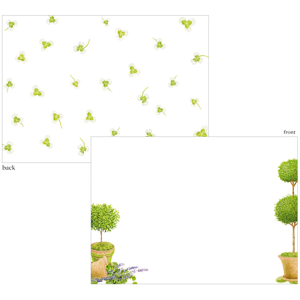 POTTED TOPIARIES Correspondence Card 6.125" x W 4.875" (12 Flat Cards and Envelopes)