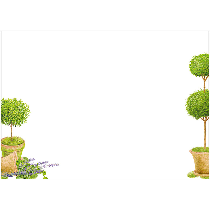 POTTED TOPIARIES Correspondence Card 6.125" x W 4.875" (12 Flat Cards and Envelopes)