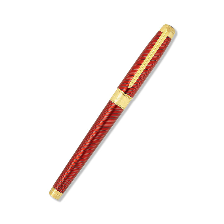 S.T. Dupont Line D Eternity Large Mane Guilloche Red and Gold Rollerball