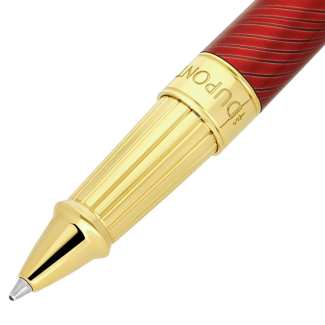 S.T. Dupont Line D Eternity Large Mane Guilloche Red and Gold Rollerball