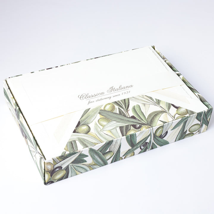 Olive Flat Cards and Envelopes Olive: 3.25" x  5.25"   (10ct.) | Rossi 1931 Italian Stationery