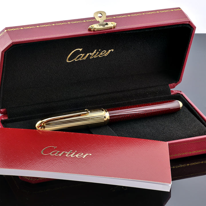 Cartier Pasha de Ruby Red Chinese Laquer Fountain Pen