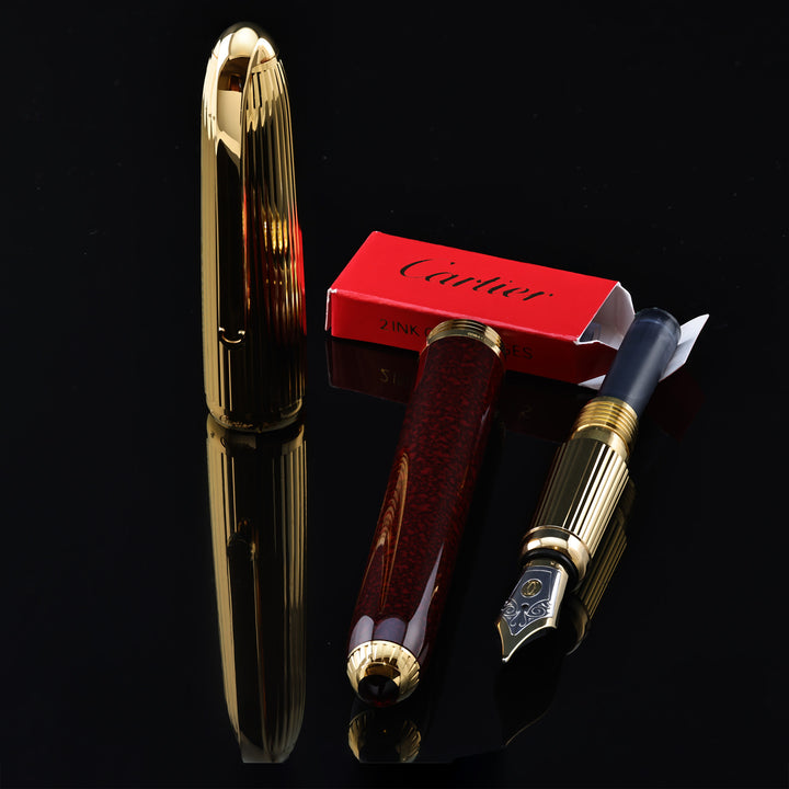 Cartier Pasha de Ruby Red Chinese Laquer Fountain Pen