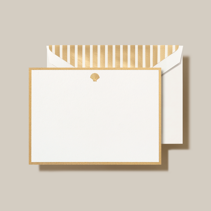 Crane Shell Bordered Note Cards & Envelopes