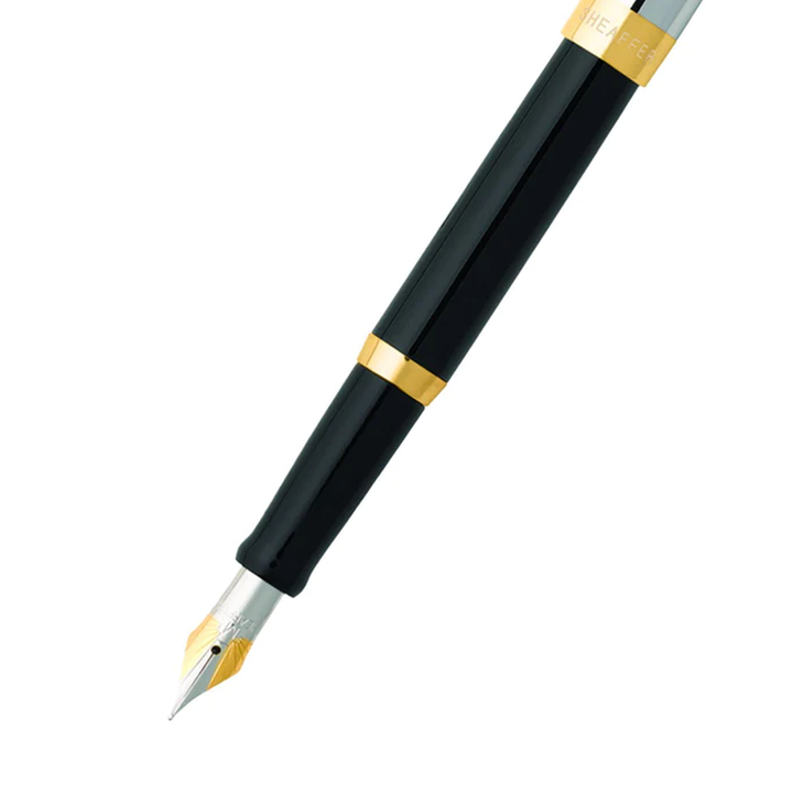 Sheaffer Sagaris Glossy Black Barrel Gold Trim Fountain Pen