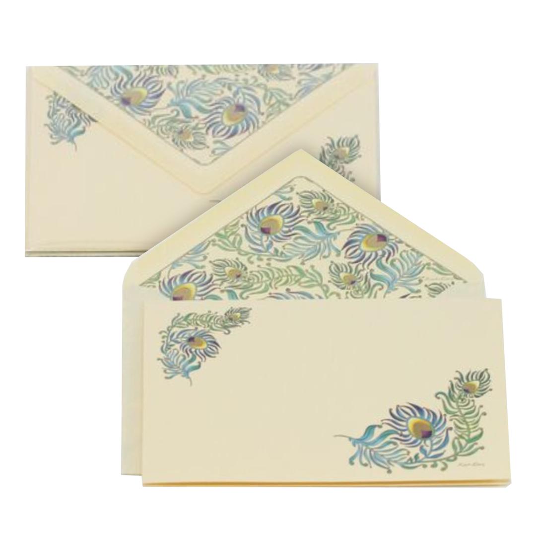 San Lorenzo Peacock Large Folding Card Letter Writing Set (5ct.)