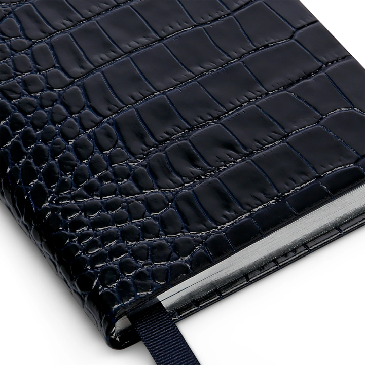 Smythson Of Bond Street Navy Blue Mara Leather - Notebook