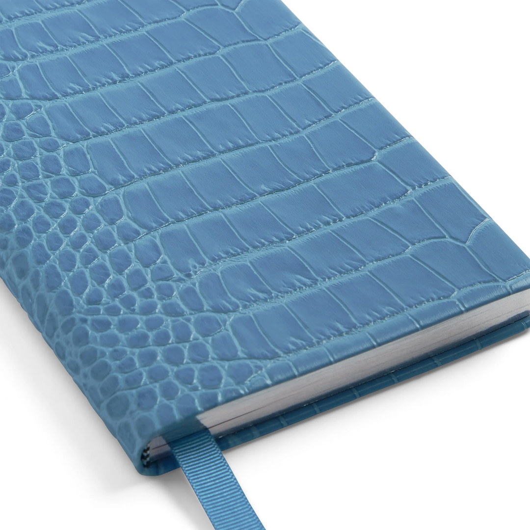 Smythson Of Bond Street Nile Blue Mara Leather - Notebook