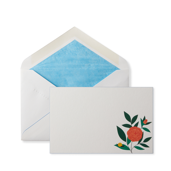 Smythson Of Bond Street Gardening Collection Rose Correspondence Cards 6.25" x 4" (10ct.)