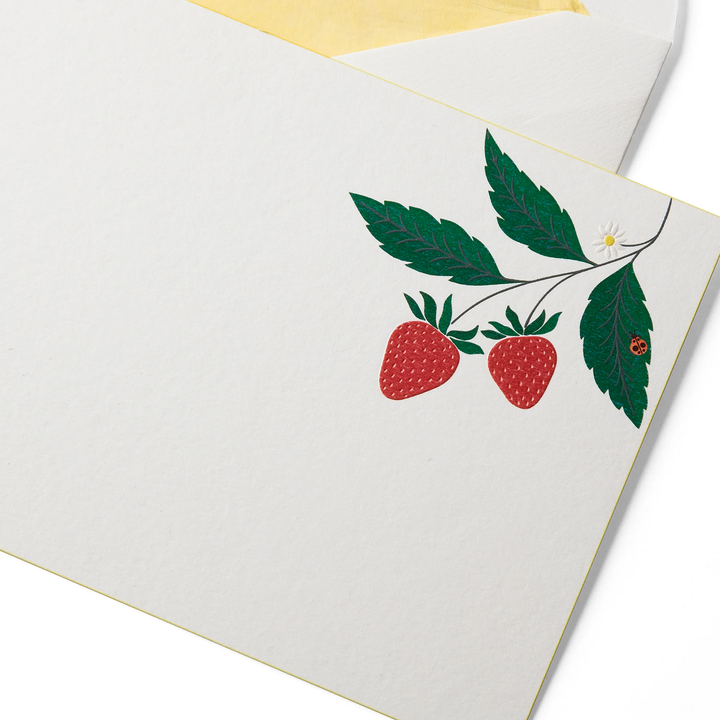 Smythson Of Bond Street Gardening Collection Strawberries Correspondence Cards 6.25" x 4" (10ct.)