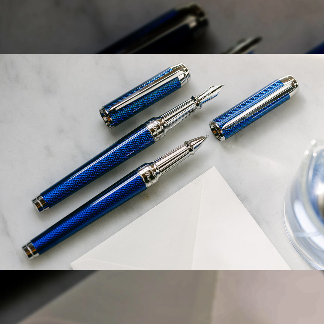 S.T. Dupont Line D Eternity XL Blue Guilloche - Rollerball