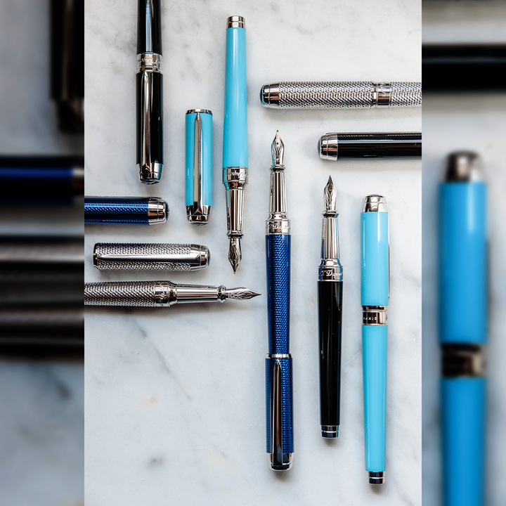 S.T. Dupont Line D Eternity XL Blue Guilloche - Fountain Pen