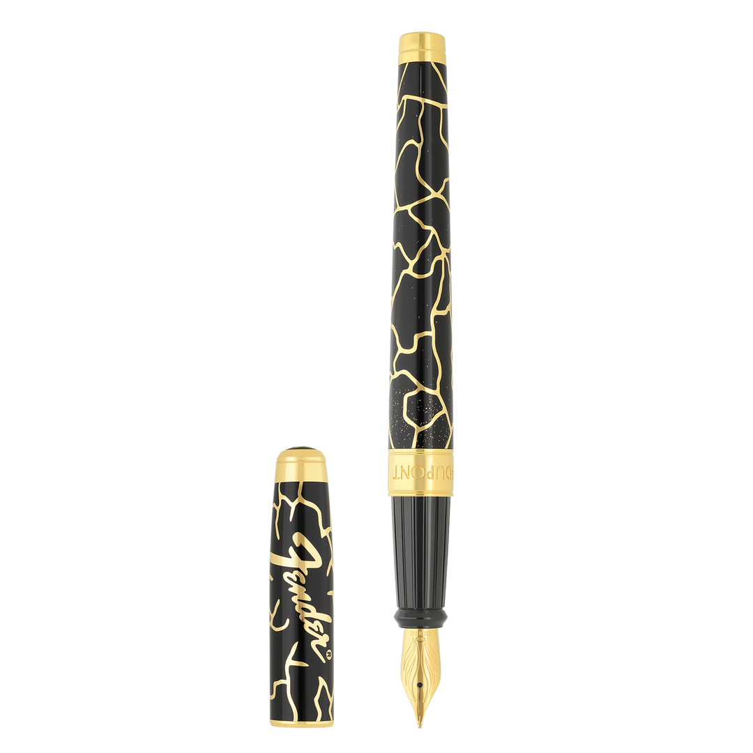 S.T. Dupont Line D Eternity Large Fender Black & Gold - Fountain Pen