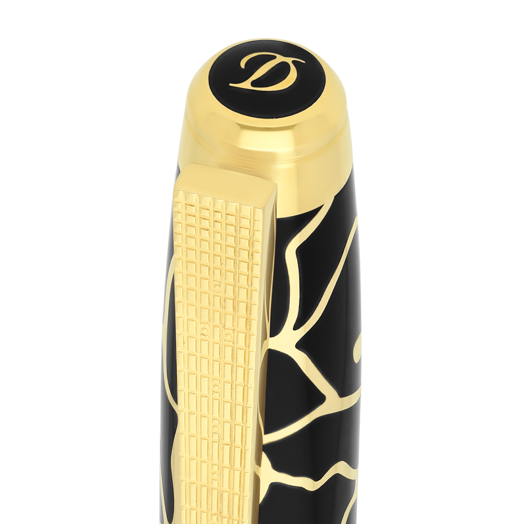 S.T. Dupont Line D Eternity Large Fender Black & Gold - Fountain Pen