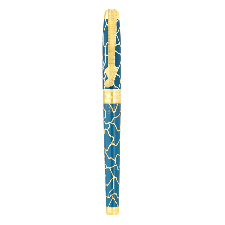 S.T. Dupont Line D Eternity Large Fender Blue & Gold - Rollerball