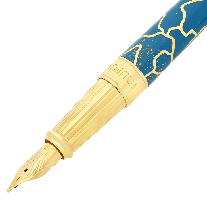 S.T. Dupont Line D Eternity Large Fender Blue & Gold - Fountain Pen