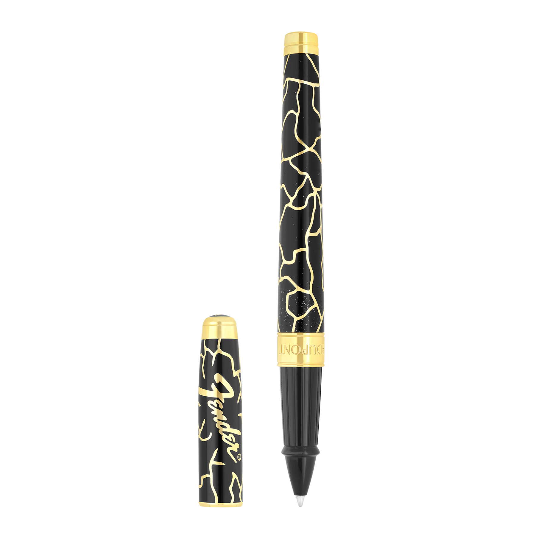 S.T. Dupont Line D Eternity Large Fender Black & Gold - Rollerball ...