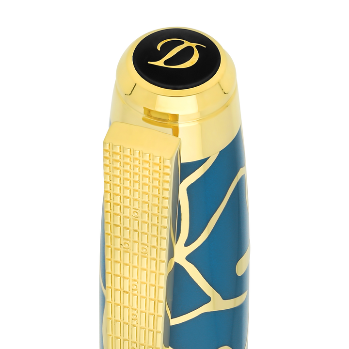 S.T. Dupont Line D Eternity Large Fender Blue & Gold - Fountain Pen