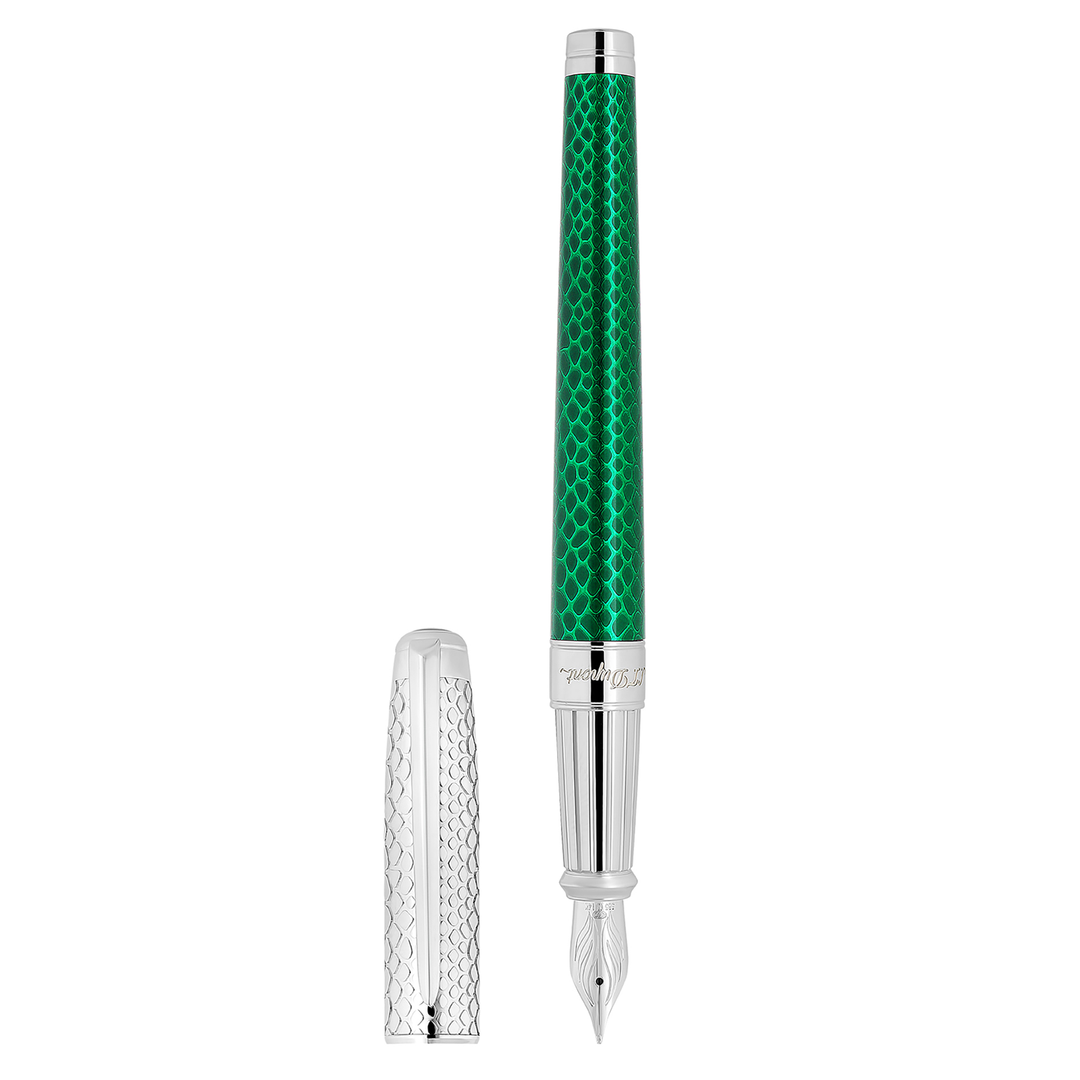 S.T. Dupont Line D Eternity Snake Skin Green - Fountain Pen