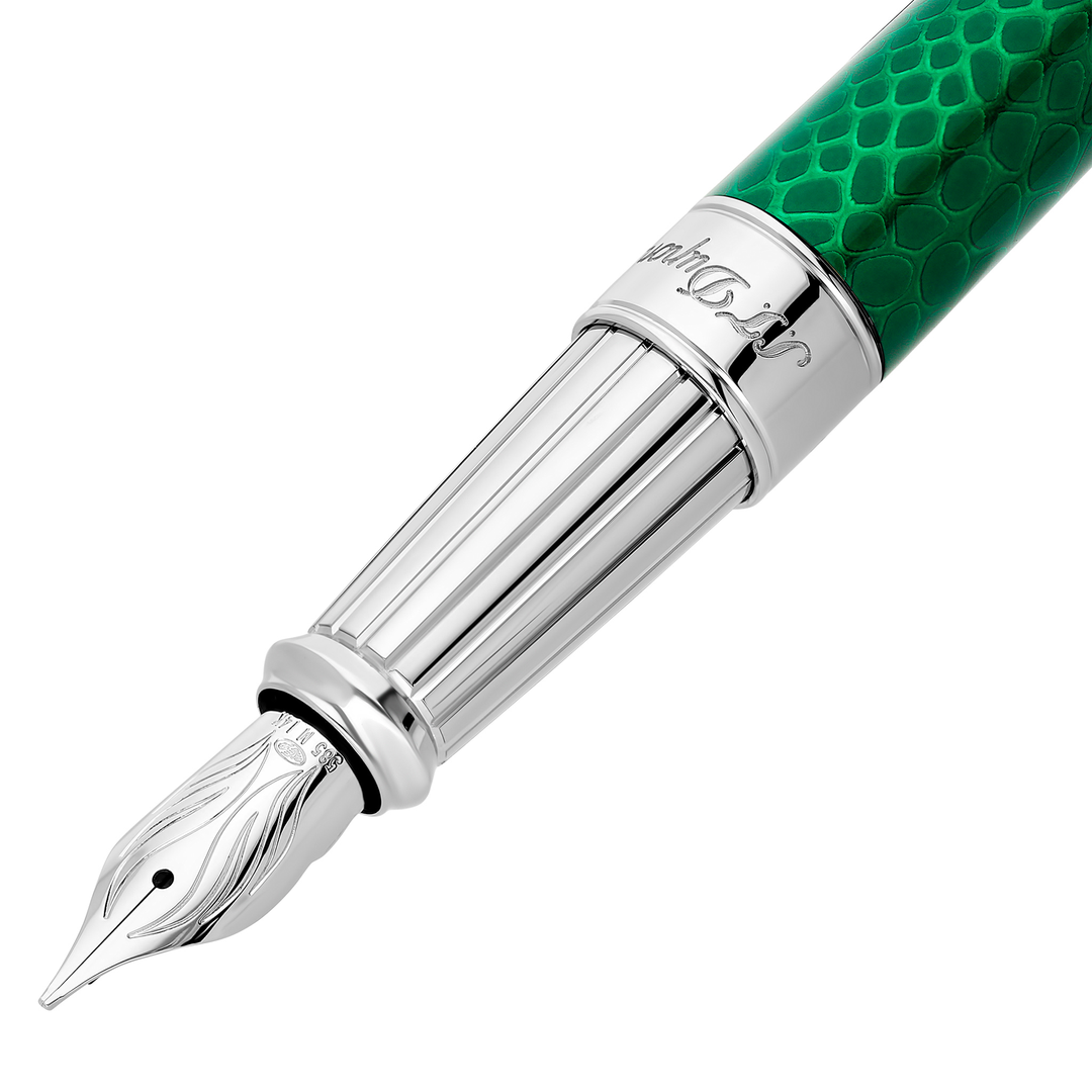 S.T. Dupont Line D Eternity Snake Skin Green - Fountain Pen