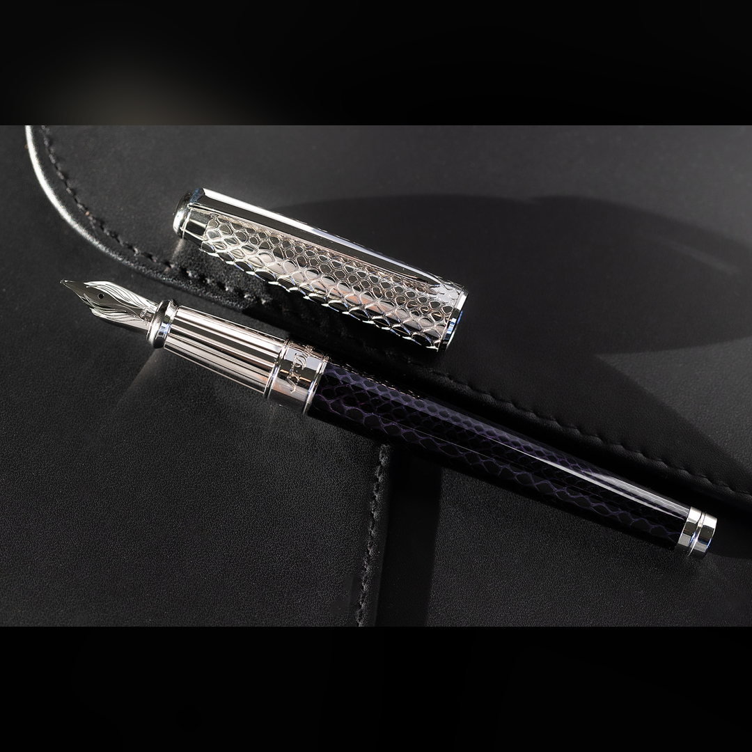 S.T. Dupont Line D Eternity Snake Skin Black - Fountain Pen