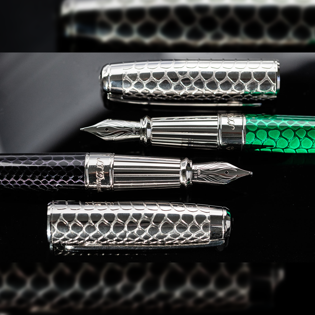 S.T. Dupont Line D Eternity Snake Skin Green - Fountain Pen