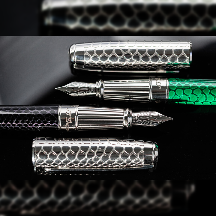 S.T. Dupont Line D Eternity Snake Skin Black - Fountain Pen