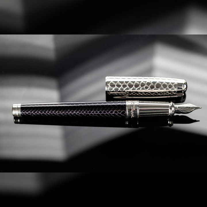 S.T. Dupont Line D Eternity Snake Skin Black - Fountain Pen