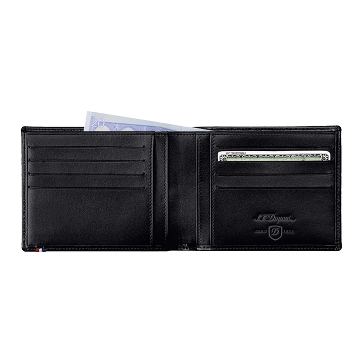 S.T. Dupont Line D Black Smooth 8 Credit Card Wallet