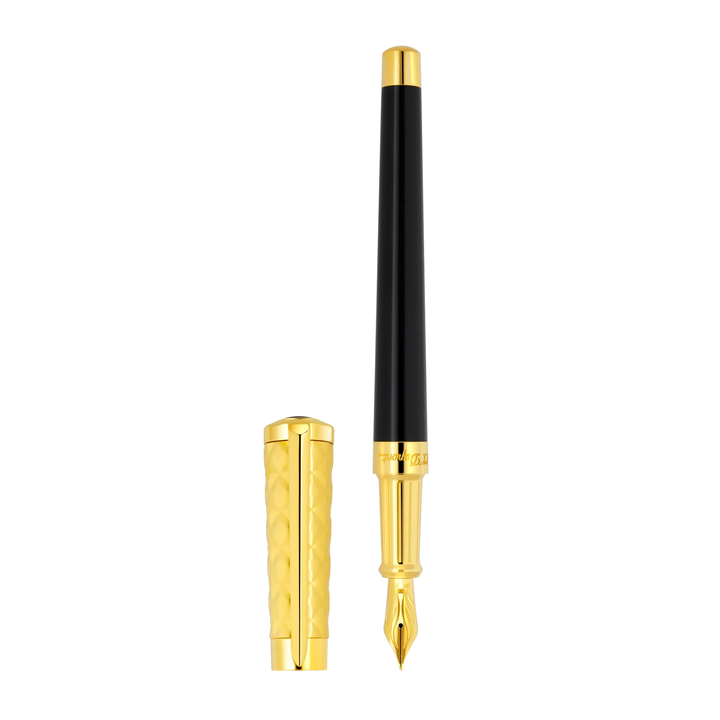 S.T. Dupont New Liberté Fountain Pen - Black & Gold