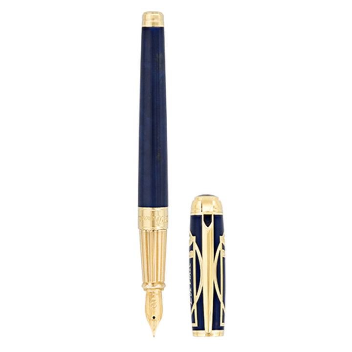 S.T. Dupont Line D Vitruvian Man Blue - Fountain Pen