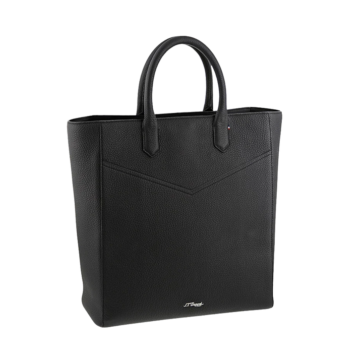 S.T. Dupont Black Grained Leather Wine & Cigar Tote