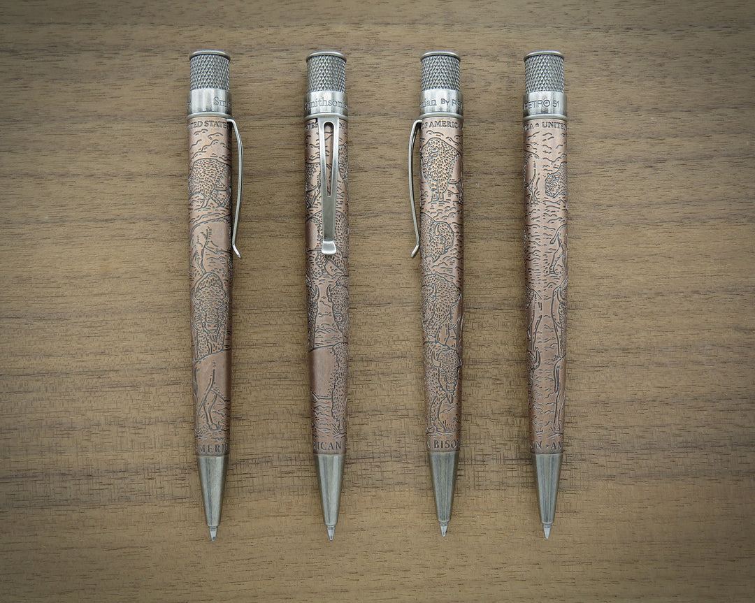 Retro 51 Smithsonian Bison Standing  Strong Rollerball Pen
