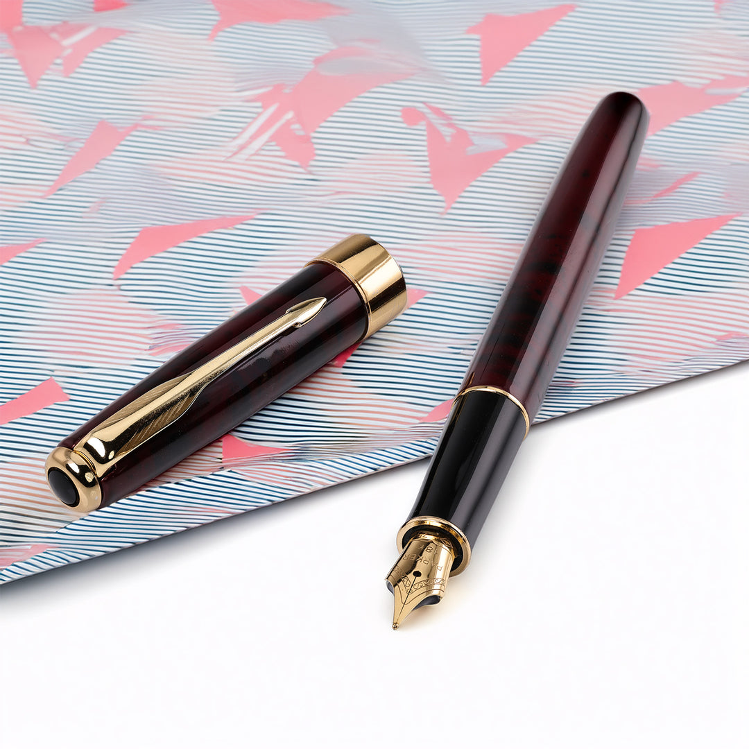 Parker Sonnet Red Marbled Fountain Pen