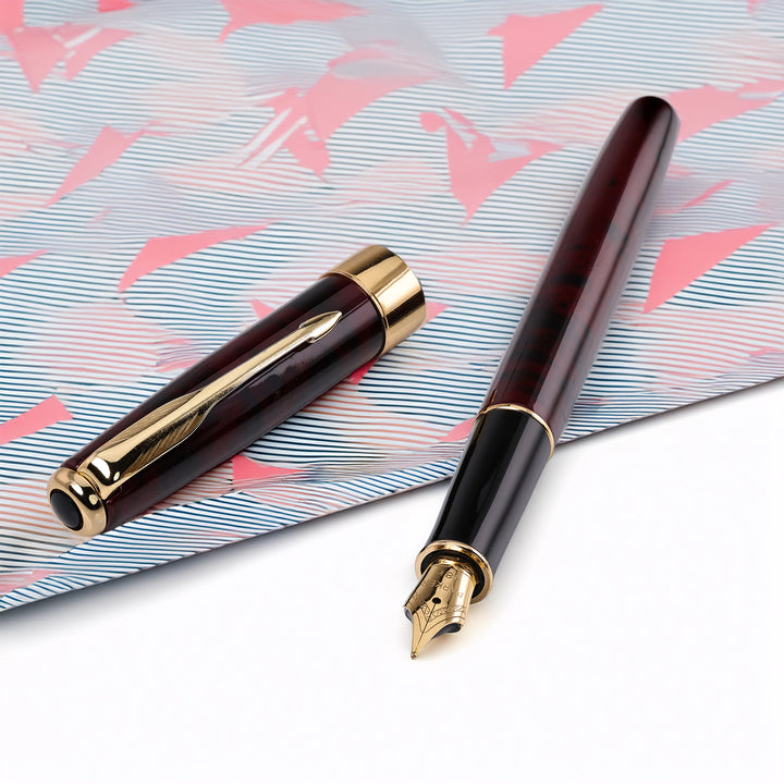 Parker Sonnet Red Marbled Fountain Pen
