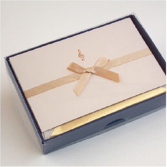 Musical Note Flat Notecards 4.25"  x 6.5" (10ct.) | Rossi 1931 Italian Stationery