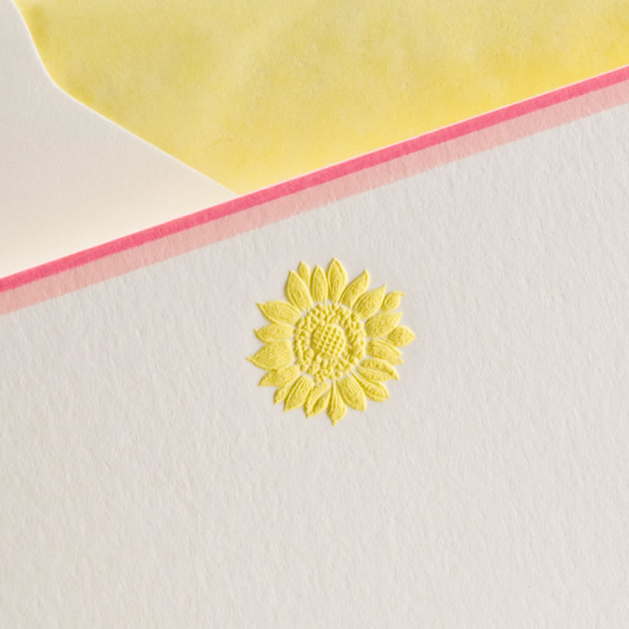 The Printery Engraved Cards -  Sunflower Note Card & Envelopes (10ct.)