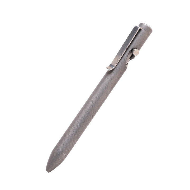 Tactile Turn Stonewashed Titanium Thick Bolt-Action - Click Pen