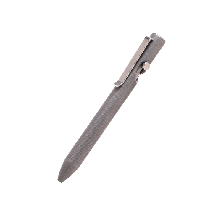 Tactile Turn Stonewashed Titanium Thick Bolt-Action - Click Pen