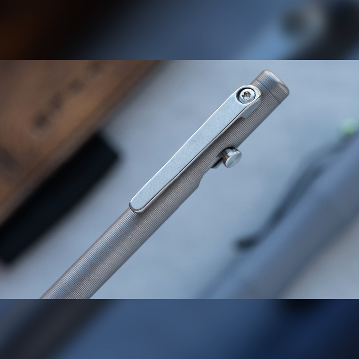 Tactile Turn Stonewashed Titanium Slim Bolt-Action - Click Pen