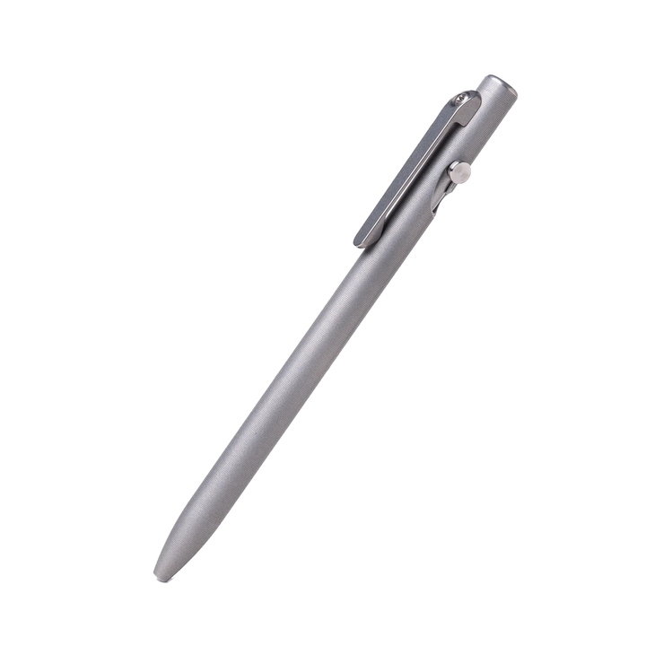 Tactile Turn Stonewashed Titanium Slim Bolt-Action - Click Pen