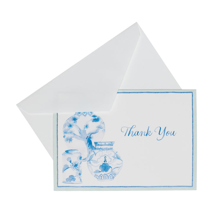 GLAZED PORCELAIN THANK YOU NOTES  6.187" x 4.375" (8 Folded Cards &amp; Envelopes)