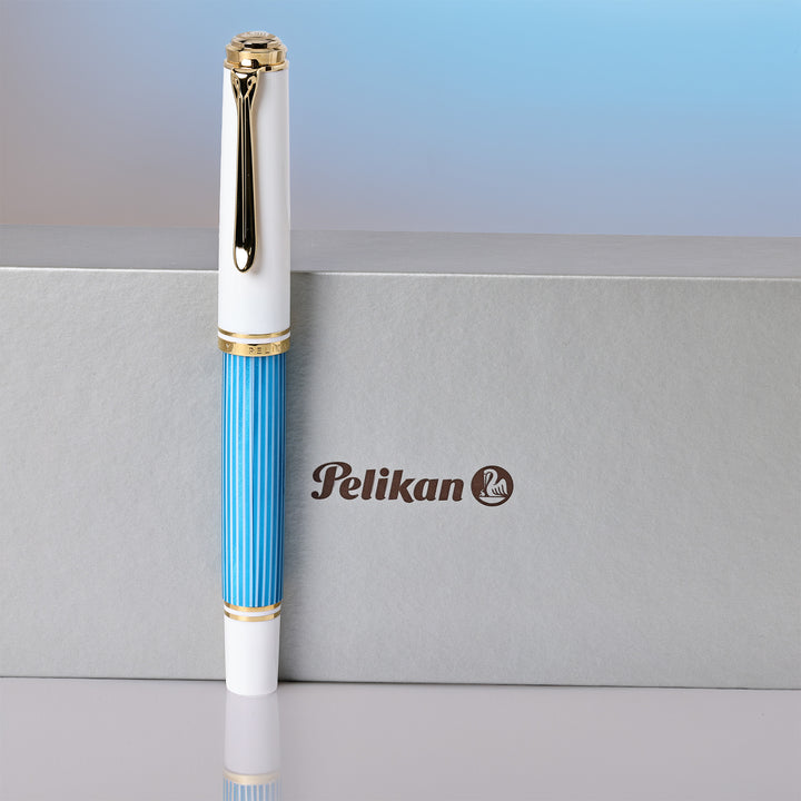 Pelikan M600 Turquoise And White