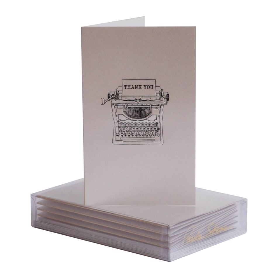Typewriter on Satin Thank You Mini Note Card & Envelopes (8 ct.) | Paula Skene