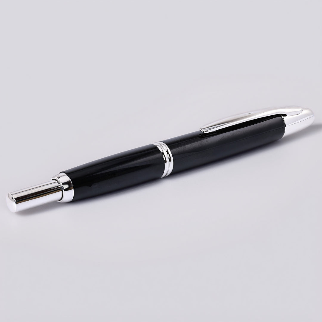 Pilot Vanishing Point Black And Silver Fountain Pen