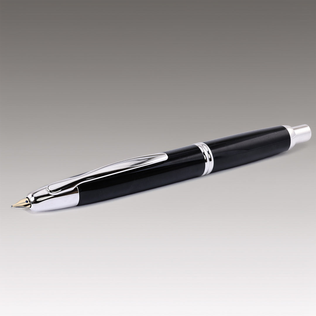 Pilot Vanishing Point Black And Silver Fountain Pen