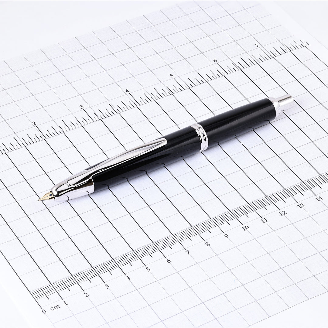 Pilot Vanishing Point Black And Silver Fountain Pen