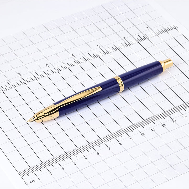 Pilot Vanishing Point Blue and Gold Fountain Pen