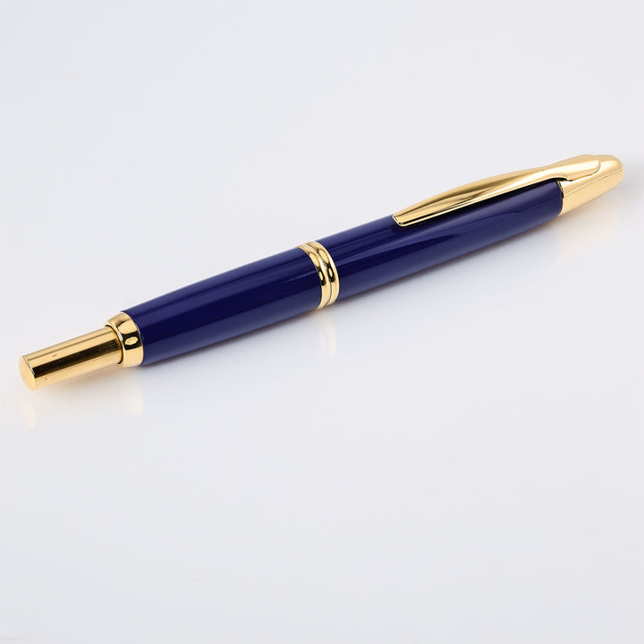 Pilot Vanishing Point Blue and Gold Fountain Pen