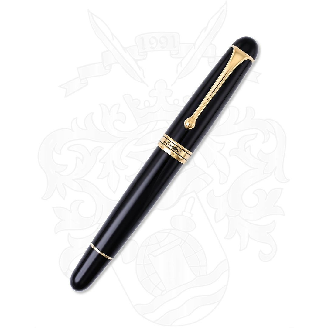 Aurora 88 Large Black and Gold Fountain Pen